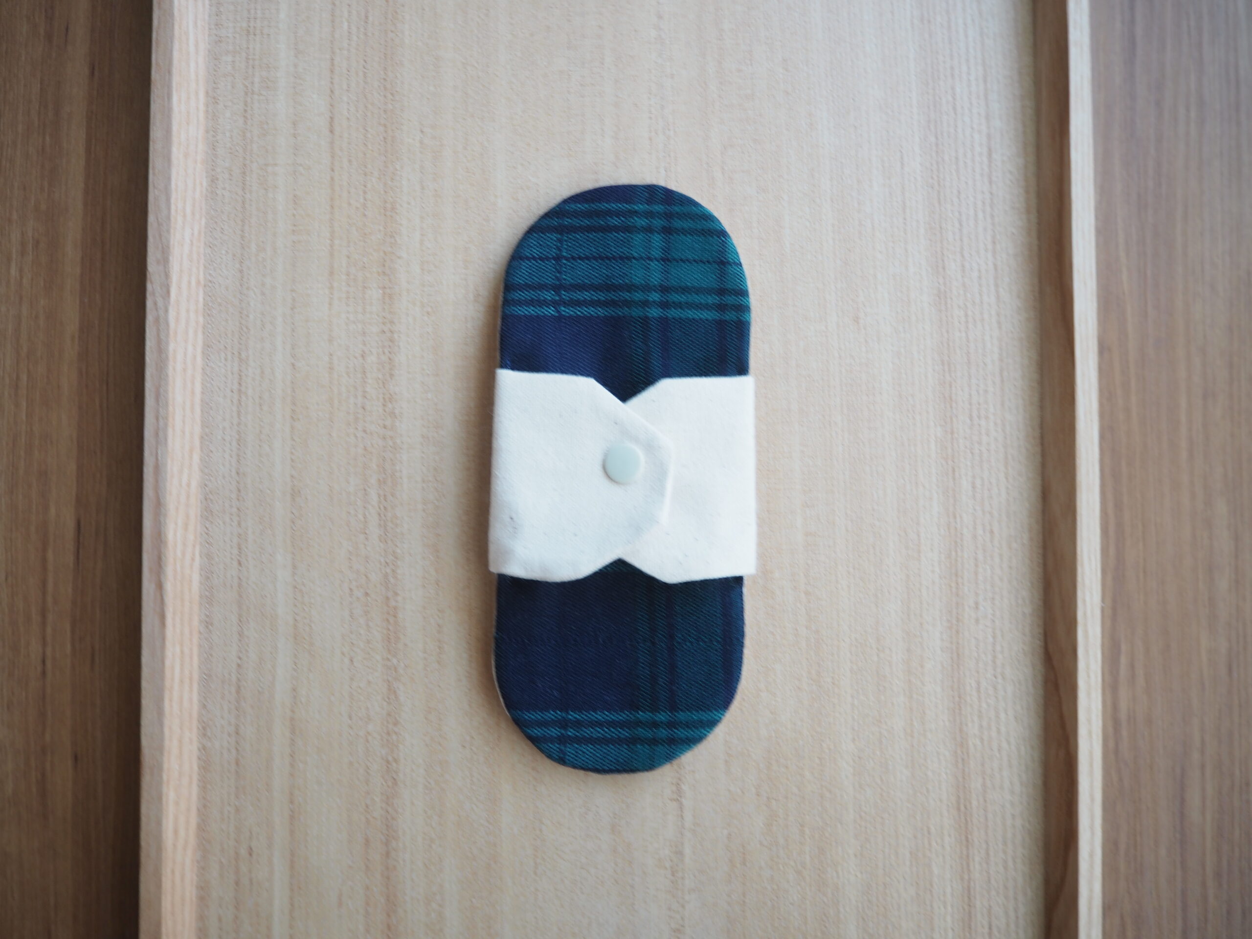 Pad S (semi-water resistant Panty Liner) COTTON+WOOL Green Tartan